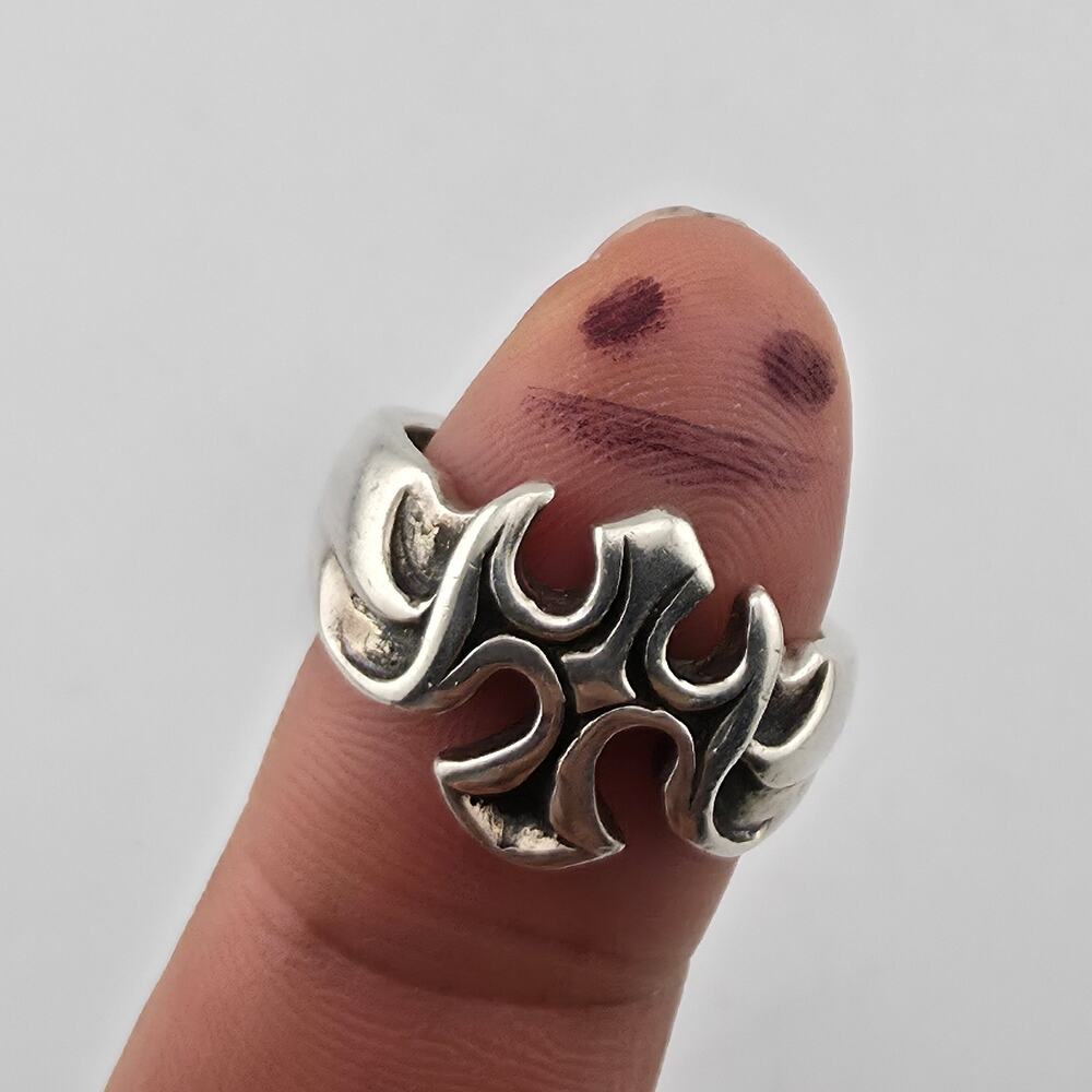 Sterling Silver Ring Gothic Cross Religious Heavy 10g Size 9.75 Vintage Punk